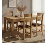 Curve Dining Set - Extending 6-8 Seater - 140cm-180cm - Oak - 4 Ladder Back Dining Chair