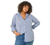 Curve Dobby Spot Stripe Shirt Roman Blue 22-24