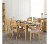 Curve Extending Dining Set - 6-8 Seater - 150cm-200cm - Oak