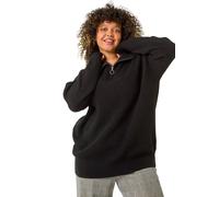 Curve Front Zip Fold Over Jumper Roman Black 18