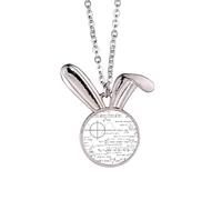 Curve Graphs Mathematical Formula Calculations Rabbit Necklace Pendant Bunny Animal Jewelry Gift