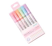 Curve Highlighter Pen Set - 6 Different Shapes Markers, Rolling Marker Penss, Creative Journaling Tools | Decorative Line Drawing Pen Set For Adult Teenage Kids Writing Scrapbooking Art Projects