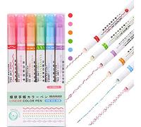 Curve Highlighter Pen Set 6PCS Flair Pens with Assorted Shape Fine s Craft Markers for Writing Doodle Art Smooth Drying