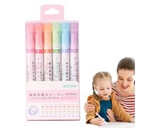 Curve Highlighter Pen Set - ABS 6pcs 13.5cm, Line Shaping Tool, Ink Distribution System | Perfect For Card Decorating Projects, Coloring Book Art, School Note Marking, Creative Journal Writing