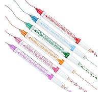 Curve Highlighter Set, Roller Dual Tip Curves Highlighter, Hand Account Fluorescent Pens with 6 Different Curve Shapes, Linear Colour Pens, for Scrapbook, Journaling, Notes, Planner, Office, School