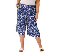 Curve Ikat Print Wide Leg Culottes Roman Navy 20