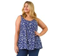 Curve Ikat Print Woven Vest Top Roman Navy 26-28