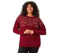 Curve Leaf Print Hotfix Knit Jumper Roman Red 18
