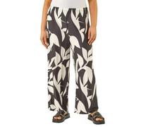 Curve Leaf Print Stretch Trousers Roman Black 22-24
