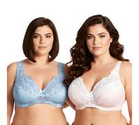 Curve Muse Minimizer Wireless Unlined Bra Lace-x2-Blue,Pink-48B