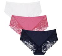 Curve Muse Women’s Plus Size Mid Waist Floral Lace Briefs Panties | Full-coverage everyday brief, Comfortable mid-rise coverage, Delicate feminine trim, Everyday full coverage