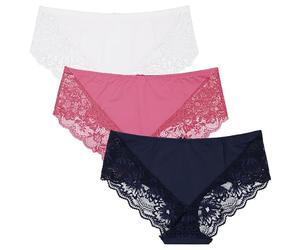 Curve Muse Women’s Plus Size Mid Waist Floral Lace Briefs Panties | Full-coverage everyday brief, Comfortable mid-rise coverage, Delicate feminine trim, Everyday full coverage