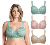Curve Muse Women's Full Coverage Minimizer Bra, Opaque (Pack of 3)