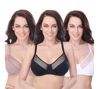 Curve Muse Women's Plus Size Minimizer Unlined Underwire Full Coverage Bra | Visually reduces bust by one cup, Smooths and streamlines your shape, Minimizes projection for a sleeker look