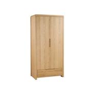 Curve Oak 2 Door 1 Drawer Double Wardrobe
