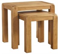 Curve Oak Nest of 2 Tables