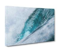 Curve of the Ocean Wave Canvas Print | Gallery Wrapped 30mm Frame Wall Art | 30x20 inches | Ready to Hang | Abstract Seascape Picture | Living Room Bedroom Lounge Office