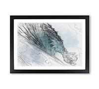 Curve of The Ocean Wave in Abstract Framed Print | A2 Black Framed Wall Art | Ready to Hang | Abstract Nautical Picture | Living Room Bedroom Lounge Office