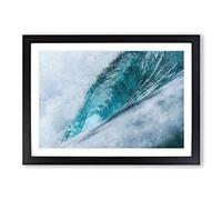 Curve of The Ocean Wave Painting Framed Print | A2 Black Framed Wall Art | Ready to Hang | Modern Nautical Picture | Living Room Bedroom Lounge Office