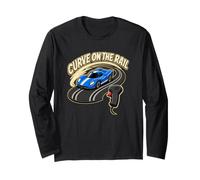 Curve ON THE Rail Slot Car Track Hand Controller Racing Long Sleeve T-Shirt