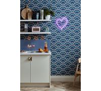 Curve Retro Geometric Wallpaper Envy Navy One Size