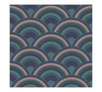 Curve Retro Geometric Wallpaper | Envy | Surf Navy