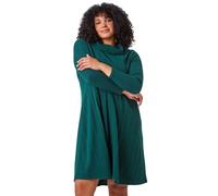 Curve Roll Neck Ribbed Stretch Dress Roman Green 18