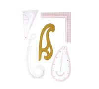 Curve Ruler 5 Piece Set for Clothing Design, Transparent Plastic Sewing Rulers - Durable Flexible Material, Pattern Making and Hand Cutting Tool for Designers and Tailors