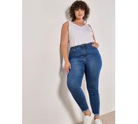 Curve Sade High-Waist Skinny Jeans Apricot Navy 24