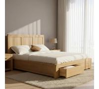 Curve Storage Bed - 2 Drawer - Oak - Sizes Available