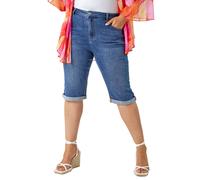 Curve Stretch Knee Length Denim Shorts Roman Blue 30-32