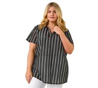 Curve Stripe Collared Knit Top Roman Black 18