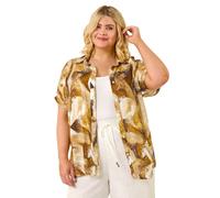 Curve Swirl Print Button Shirt Roman Brown 18