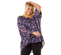 Curve Swirl Print Metallic Top Roman Purple 18