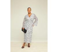 Curve Twist Front Polka Dot Mesh Midi Dress FASHION-SZN White 22
