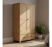 Curve Wardrobe - 2 Door - 2 Drawer - Oak