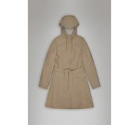Curve Waterproof Jacket with Tie-Waist beige