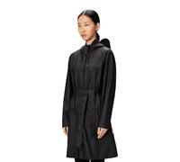Curve Waterproof Jacket with Tie-Waist Black