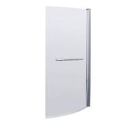 Balterley 858 x 1433mm B-Shaped Bath Shower Screen, Shower Screens for Baths with Towel Rail, 6mm Chrome Toughened Safety Bath Door Screen, 180° Pivot Reversible Door Screens B-Shaped (Chrome)