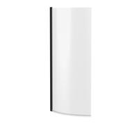Curved 6mm Toughened Safety Glass Reversible P-Bath Screen - Black- Balterley