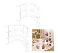 Curved Acrylic Display Stand with 3 or 4 Tier Options, Organizer Shelf for Collectibles, Figures, and Toys, Transparent Material for Small or Large Spaces (Three Levels)