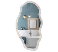 Curved Aesthetic Mirror with Printed Accent 45x90 / 52x97 A subtle stone