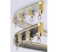 Curved Aluminium Ceiling Track Set 1m to 6m Adjustable Extra Thick Curtain Rails for Divider & Partition Ceiling or Wall Mount Champagne Color (6.6ft)