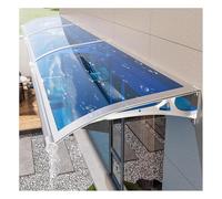 Curved Aluminum Alloy Door & Window Awning Canopy Shelter for Patio & Porch - 120cm x 380cm (47in x 149.6in) - Stylish Outdoor Protection for Front Doors