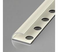 Curved Aluminum Tile Trim - 10/12mm End Cap for Waterproof Wall Panels, 100cm (2pcs) - Perfect for Bathroom & Kitchen Edging, Durable Tile Transition Solution