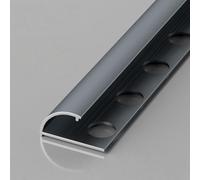 Curved Aluminum Tile Trim - 2pcs 100cm Waterproof Edging Strips for 10/12mm Wall Panels, Slish nten Gray h for Modern Bathroom & Kitchen Tile EDS