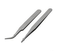 Curved And Straight Tweezers 105mm For Model Making | Curved and straight tips, stainless steel build, 105mm length, for ideal for small parts, for durable design