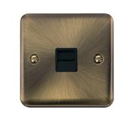 Curved Antique Brass Master Telephone Single Socket SE Home Gold One Size