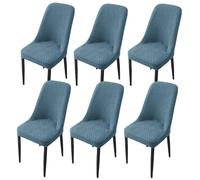 Curved Back Chair Covers Set of 6, Dining Chair Slipcovers, Stretch Back Accent Chair Cover, Furniture Protection Cover