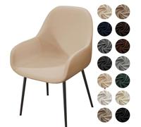 Curved Back Chair Covers - Soft Velvet Stretch Slipcovers for Dining & Accent Chairs Mid Century Modern Design - Perfect for Kitchen & Living Room Decor